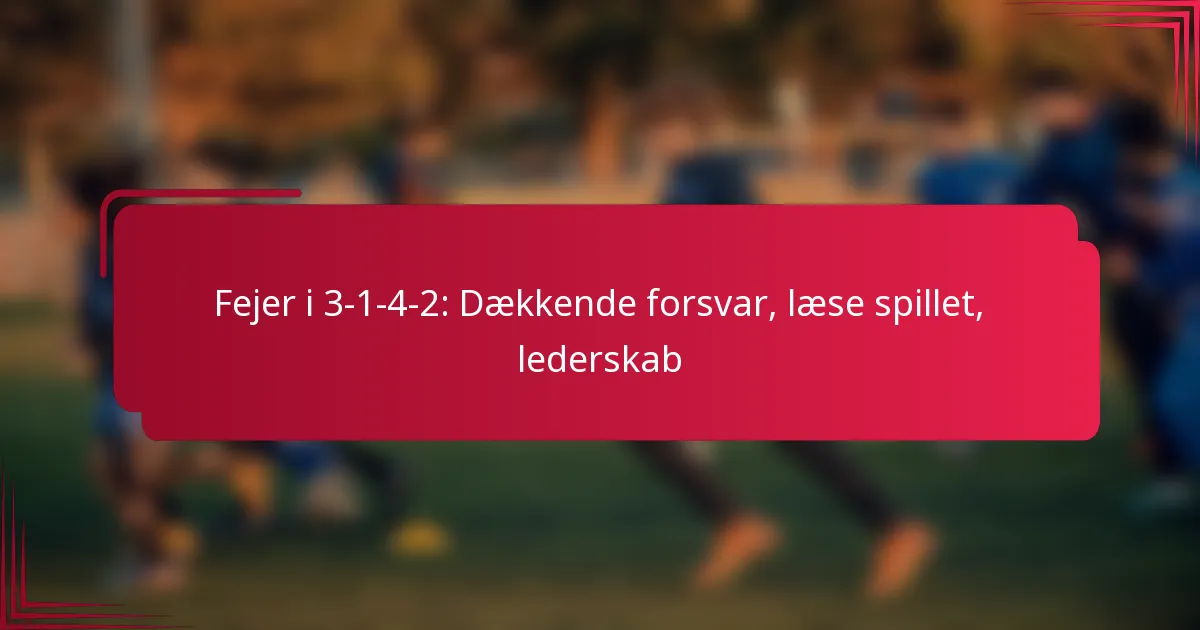 You are currently viewing Fejer i 3-1-4-2: Dækkende forsvar, læse spillet, lederskab