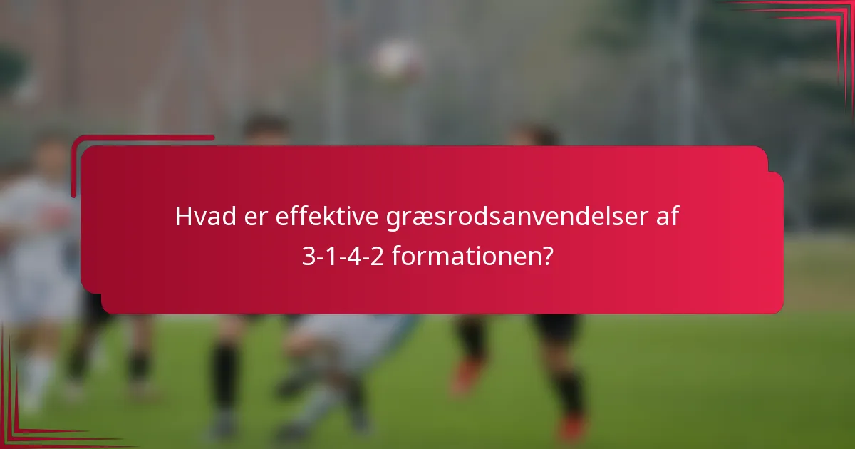 Hvad er effektive græsrodsanvendelser af 3-1-4-2 formationen?