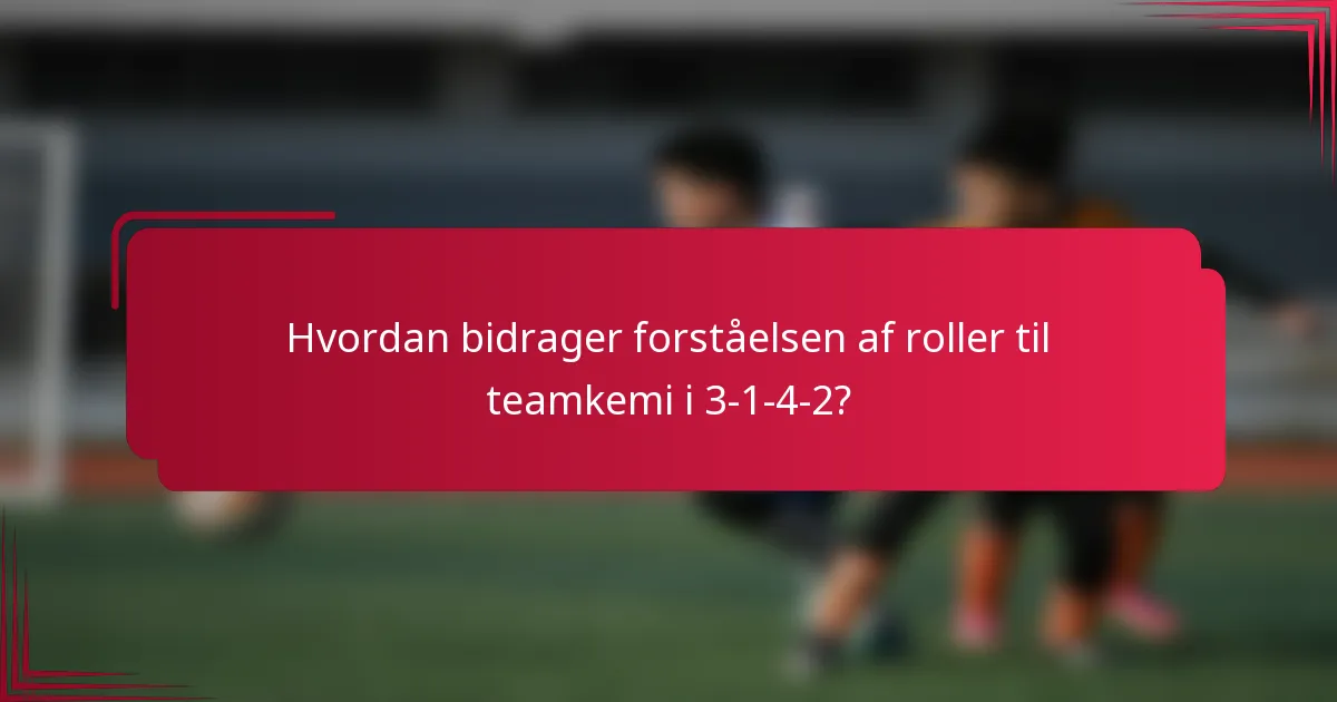 Hvordan bidrager forståelsen af roller til teamkemi i 3-1-4-2?