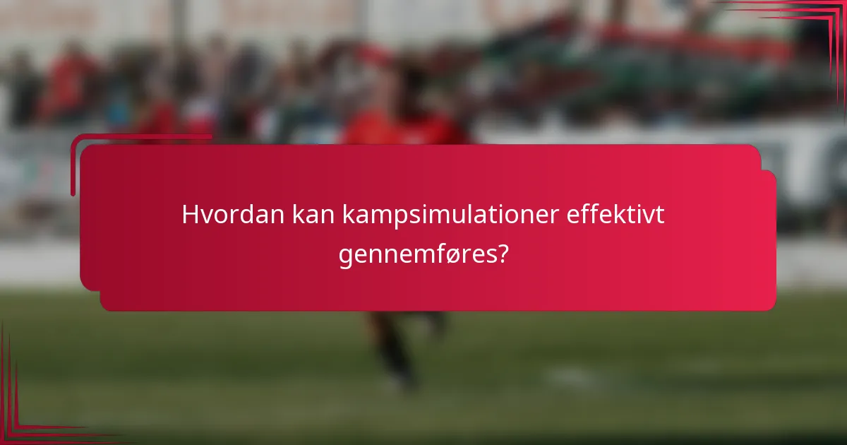 Hvordan kan kampsimulationer effektivt gennemføres?